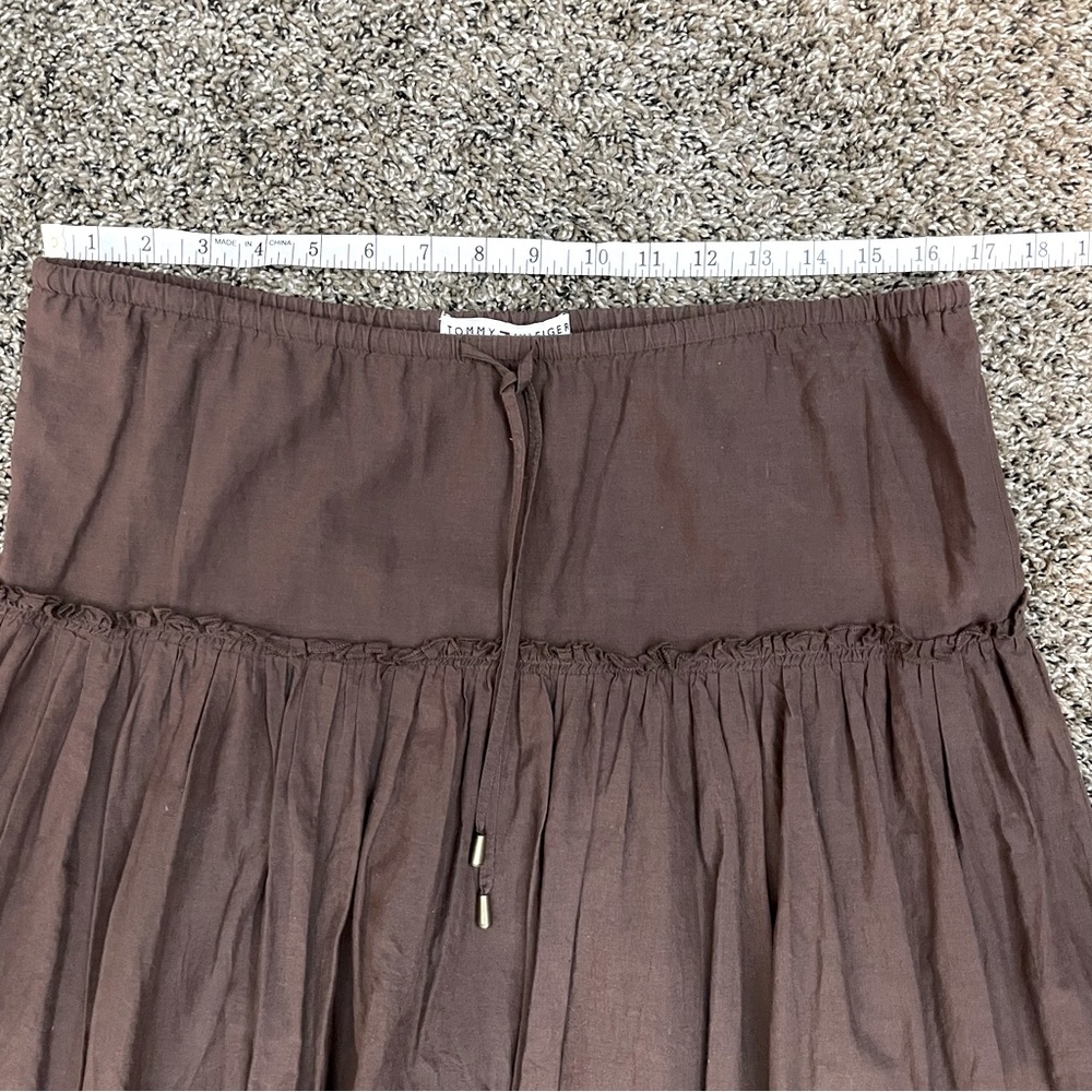 Tommy Hilfiger Midi Peasant/Boho/Gypsy Brown Skirt Sz 6 - Picture 4 of 8